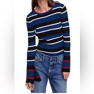ZARA Knit Women’s Multi Color Striped Stretch Bell Sleeves Top  Size: S